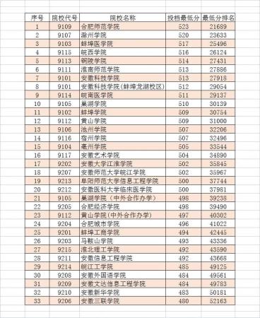 安徽省民办二本院校有哪些录取分数和排位(安徽民办二本值不值得上)插图1