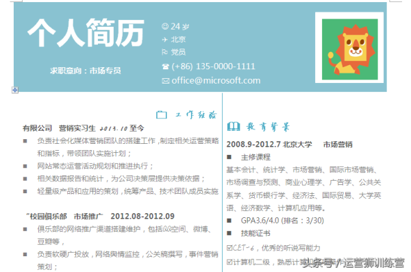个人求职简历模板(有免费的简历模板)插图4