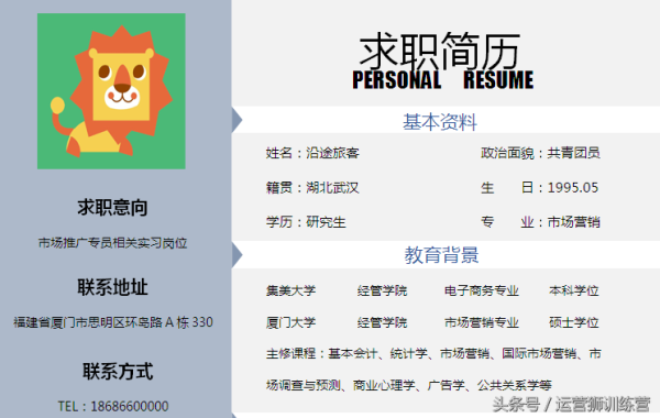 个人求职简历模板(有免费的简历模板)插图13